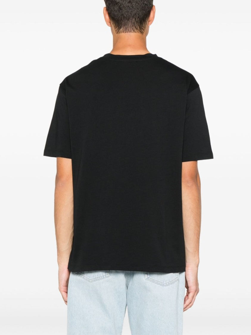 Balmain Black T-Shirt With Bold Circular Graphic Design