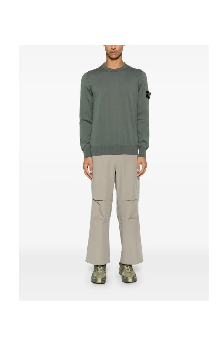 Stone Island Crew Neck Grey Knit Sweater