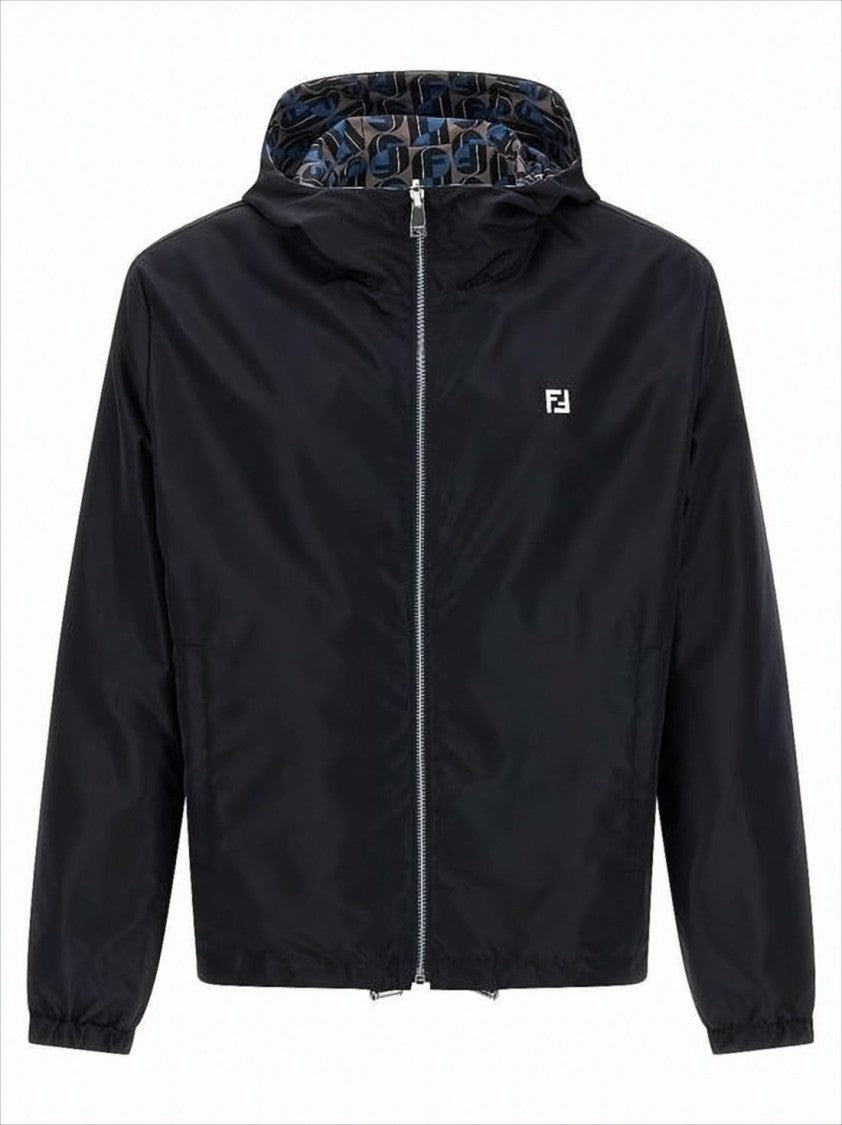Fendi Reversible Hooded Jacket With Geometric Motif