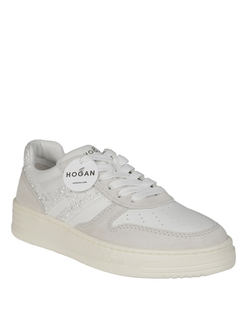 Hogan Low-Top Sneakers With Glitter Accents