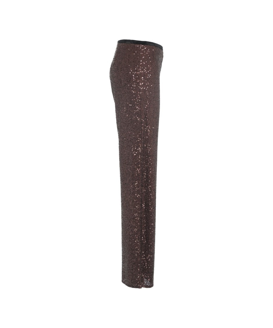 Gender Sequin-Embellished Trousers With Straight Cut And Flare