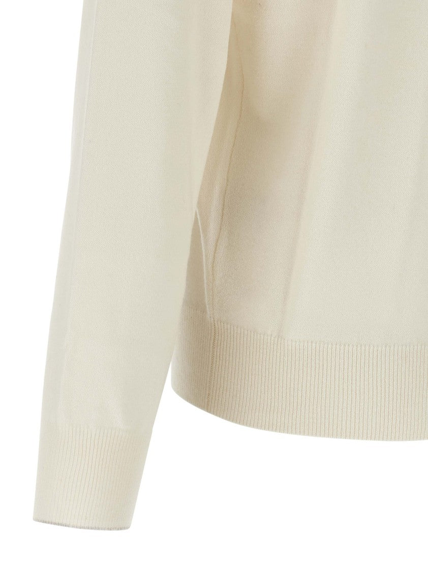 Brunello Cucinelli High Neck Cashmere Cardigan With Front Zip Closure
