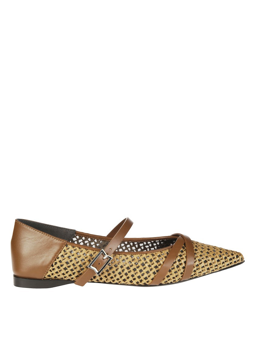 Max Mara Wovenflat Mary Jane Ballerina Rafia