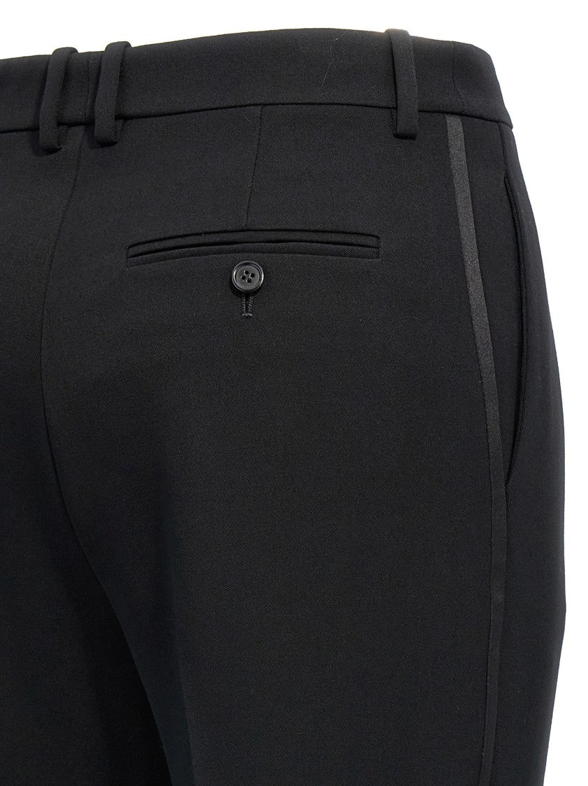Saint Laurent Grain De Poudre Wool Tuxedo Pants