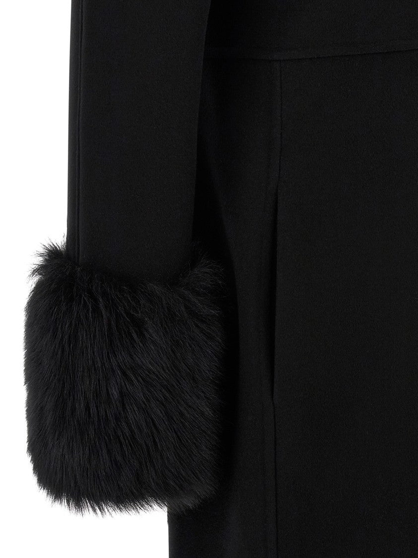 Valentino Garavani Double-Breasted Virgin Wool And Cashmere Coat With Shearling Inserts