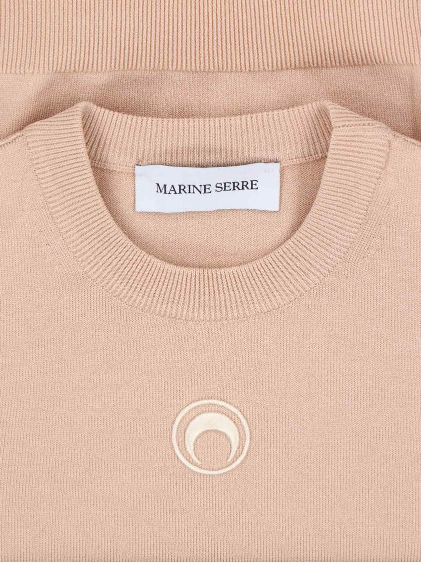 Marine Serre Cropped Short-Sleeve Sweater