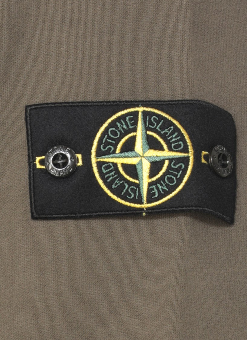 Stone Island Solid Green Cotton Hoodie