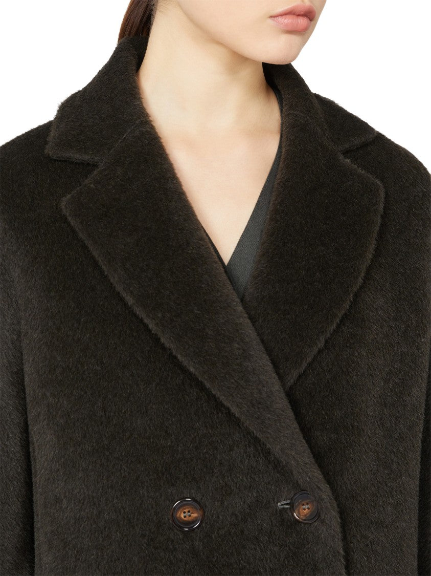 Max Mara Double-Breasted Alpaca Blend Coat With Classic Lapel