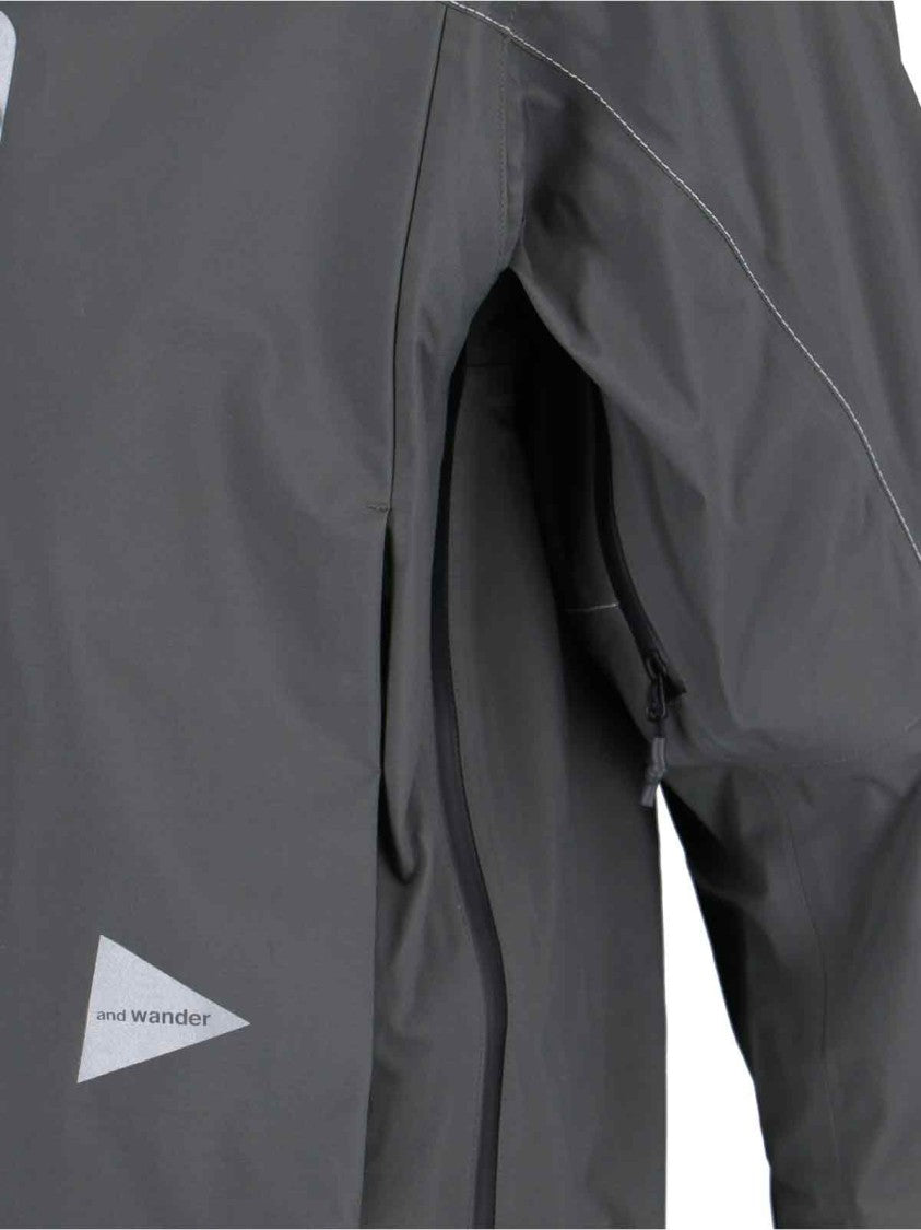 And Wander Zip Jacket, In Grey Waterproof "Pertex Shield" Fabric
