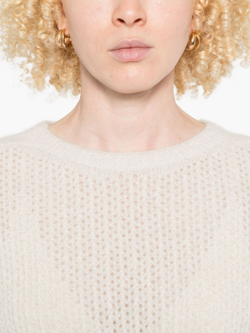 Liu Jo Open Knit White Sweater