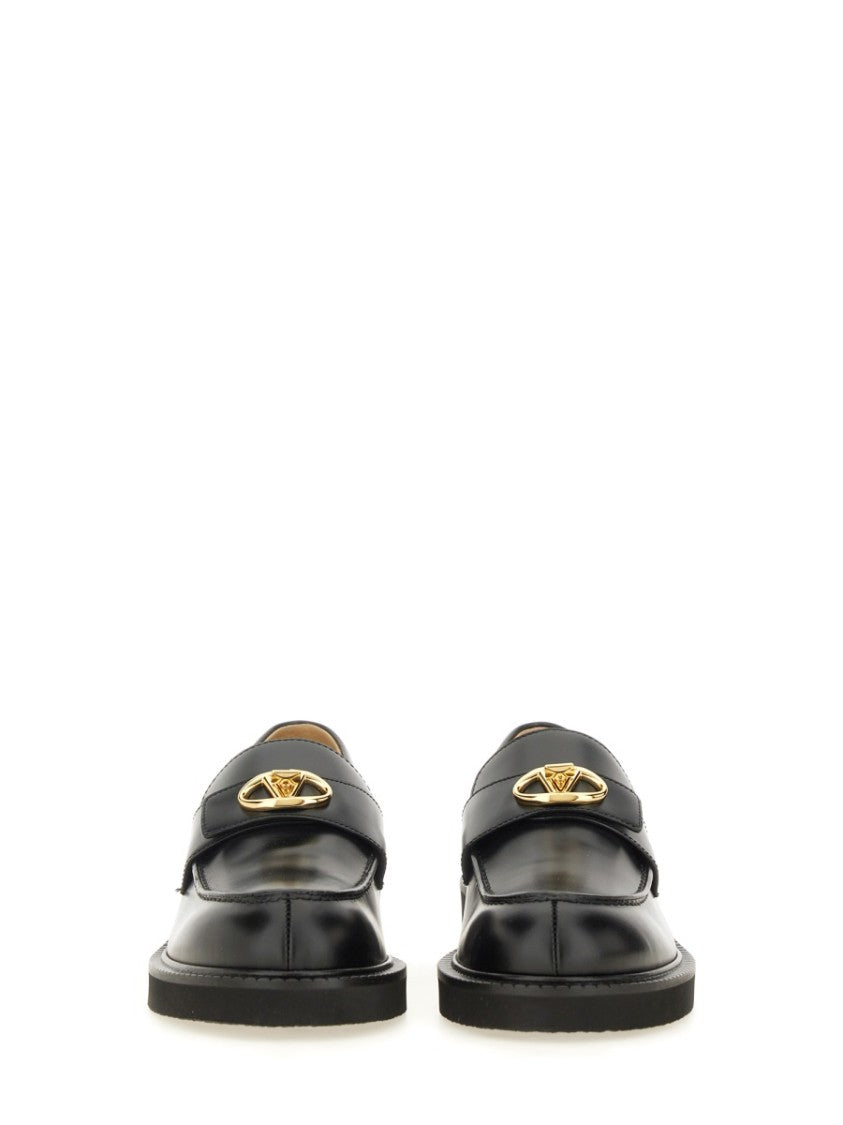 Valentino Garavani 40Mm Calfskin "Vlogo Locker" Loafer