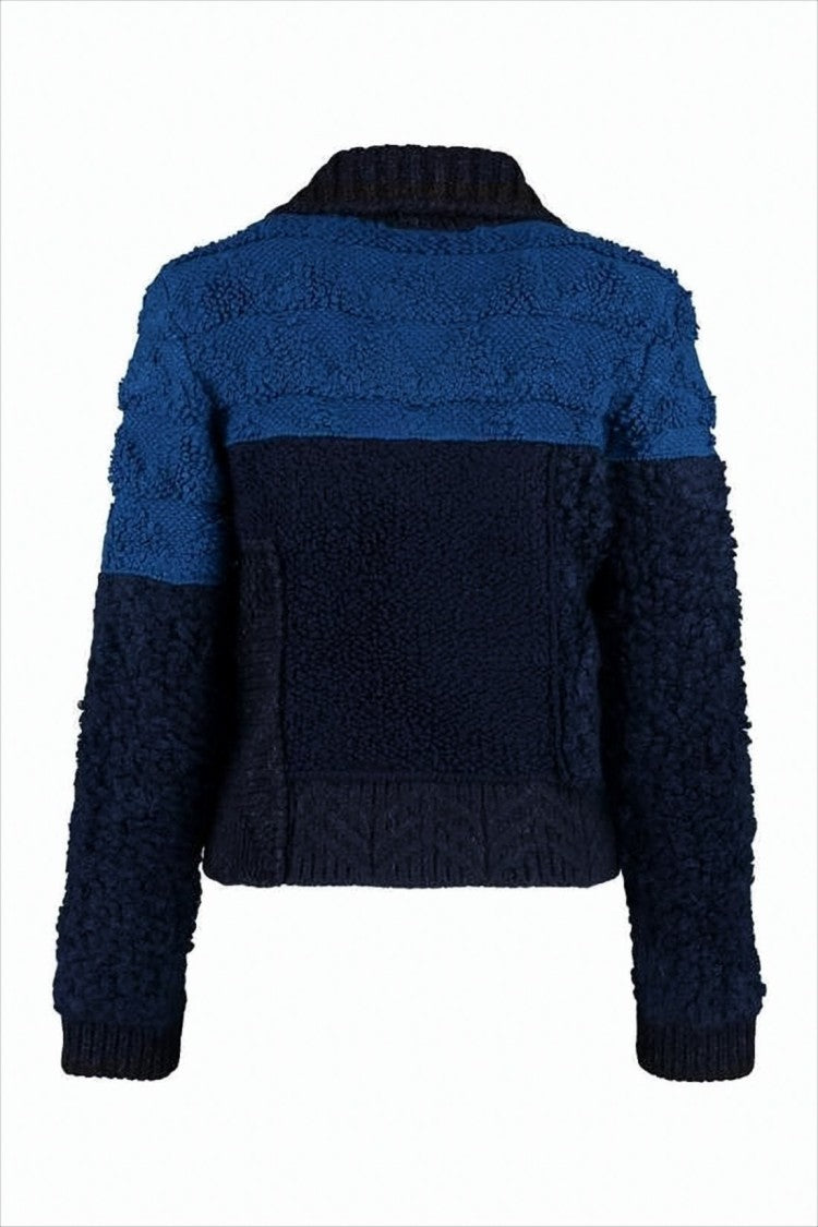 Bottega Veneta Patchwork Cropped Jacket With Textured Wool And Cashmere Blend