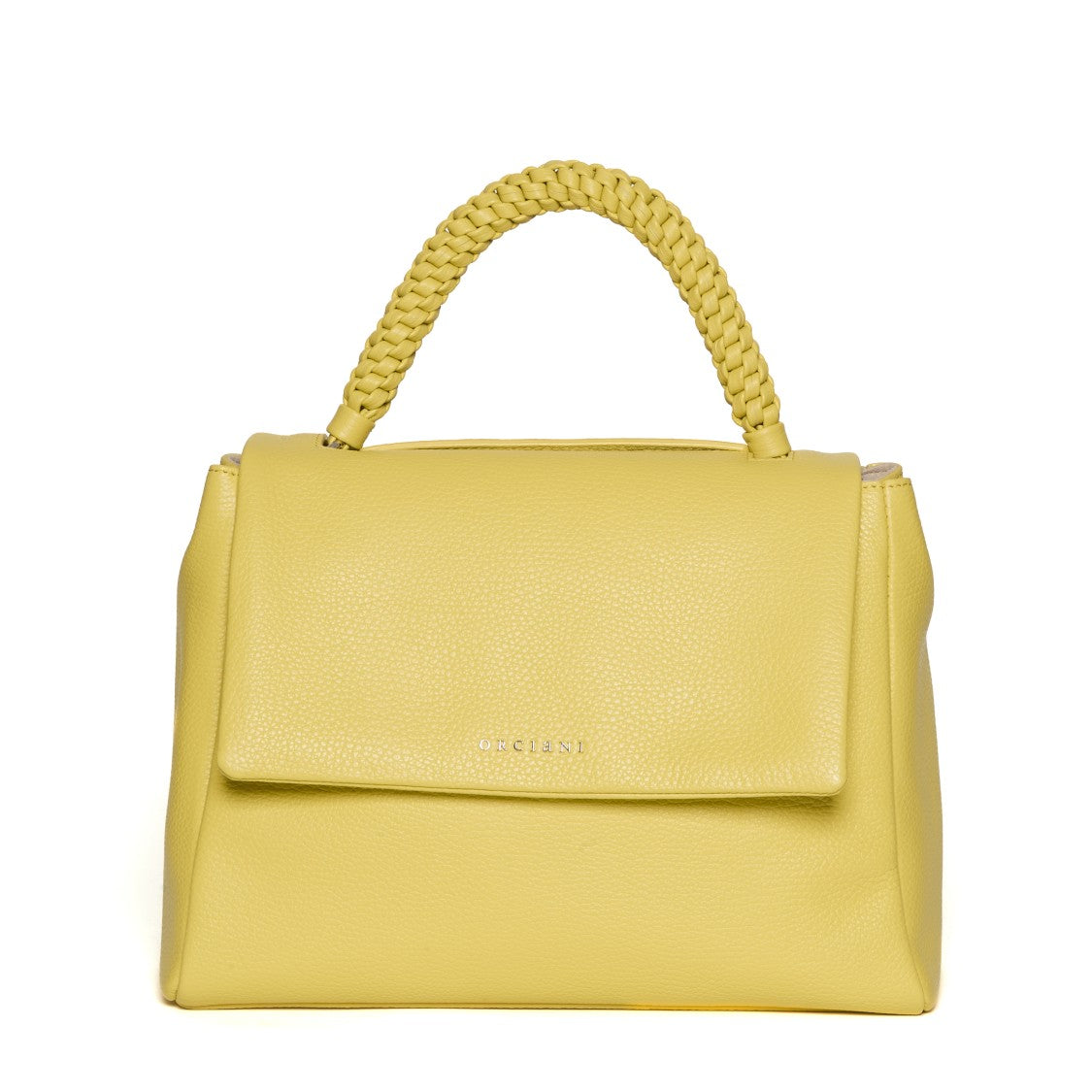 Orciani Scooby Leather Shoulder Bag With Woven Handle