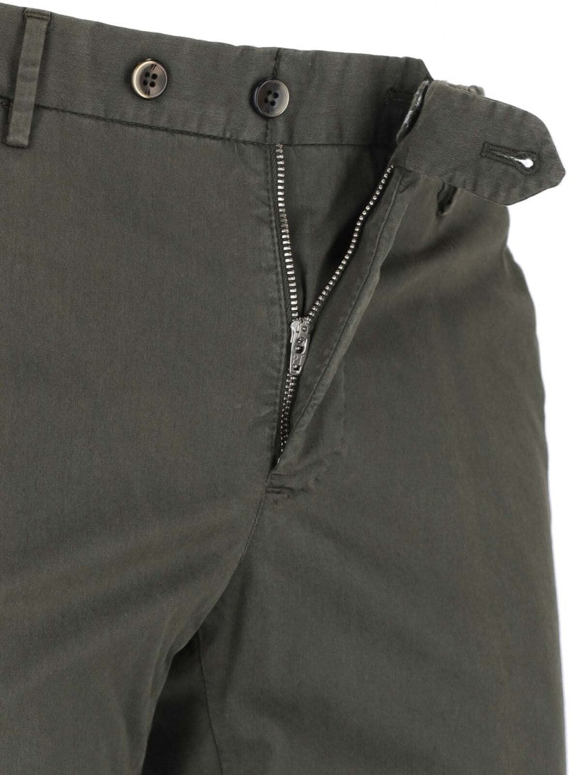 Pt Torino Superslim Green Chinos With Tailored Straight Legs