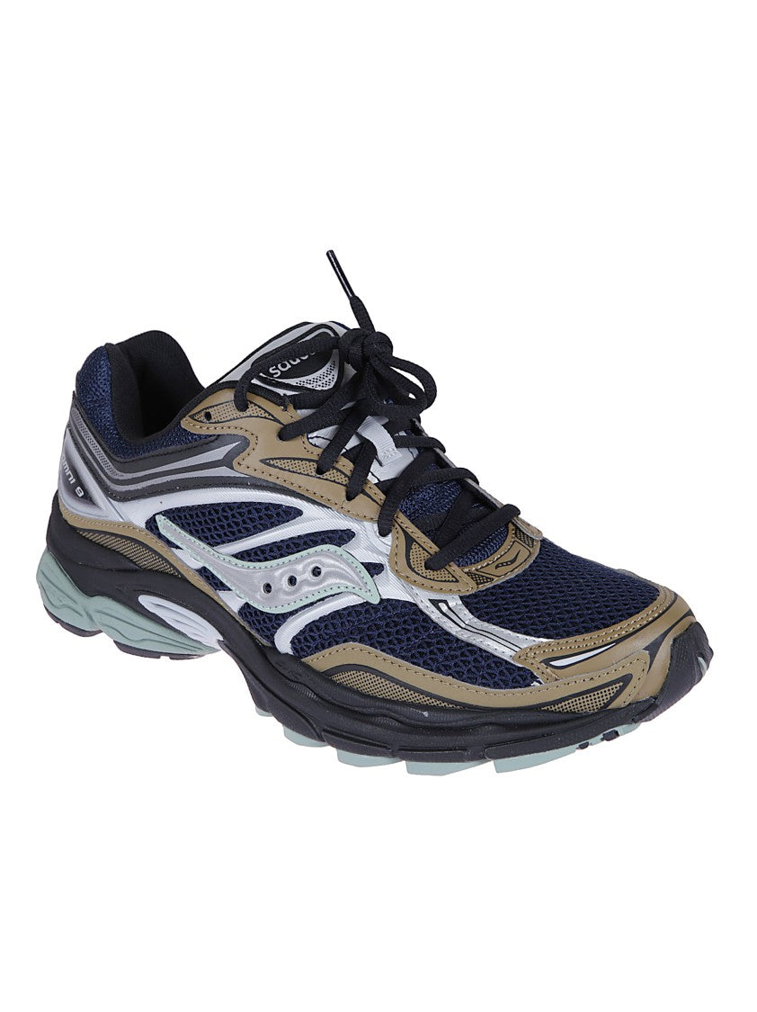 Saucony Technical Leather And Mesh Sneakers With Iconic Logo