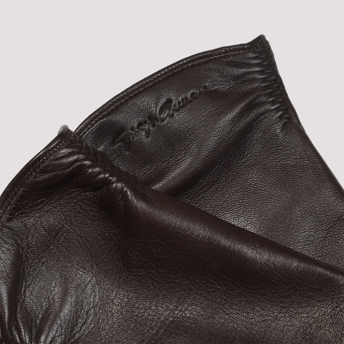 Giorgio Armani Dark Brown Lamb Leather Gloves