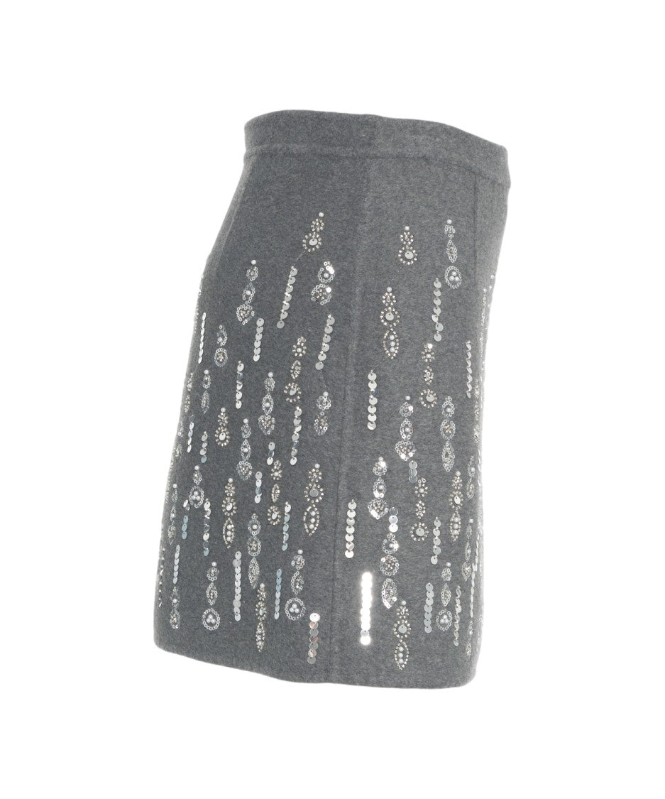 Solotre Mini Skirt With Vertical Sequin Appliqués
