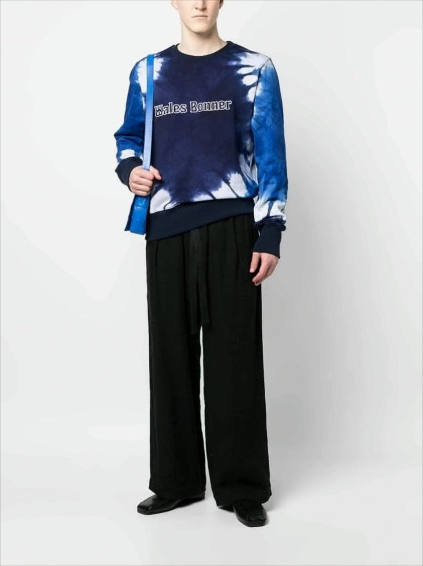 Wales Bonner Tie-Dye Long Sleeve Shirt With Contrasting Logo