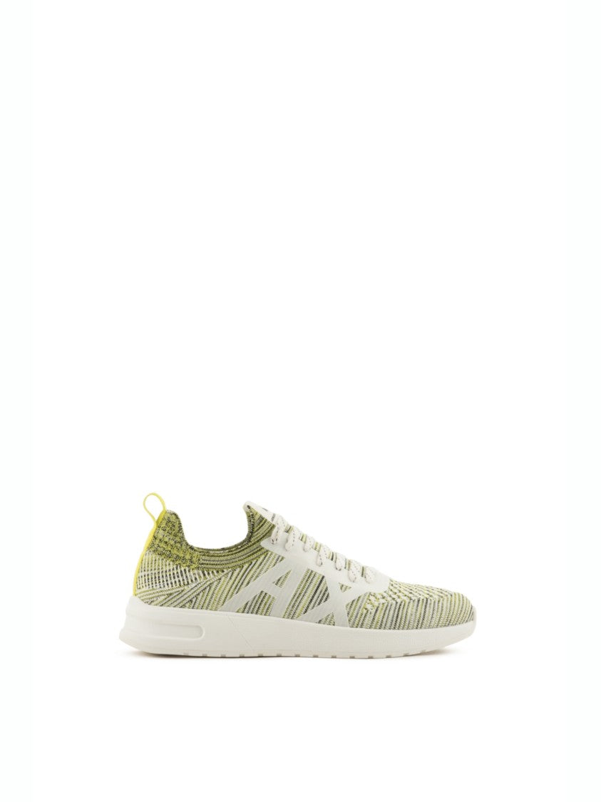 Armani Exchange White Shiny Leather Sneakers
