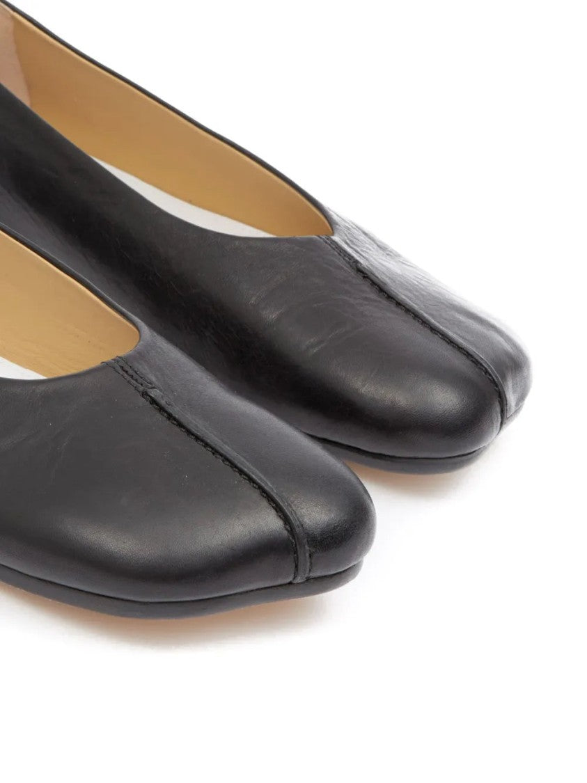 Mm6 By Maison Margiela Stitch-Out Leather Ballerina Shoes