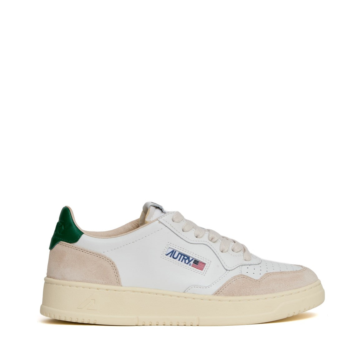 Autry Medalist Low Sneakers In White/Amazon Leather