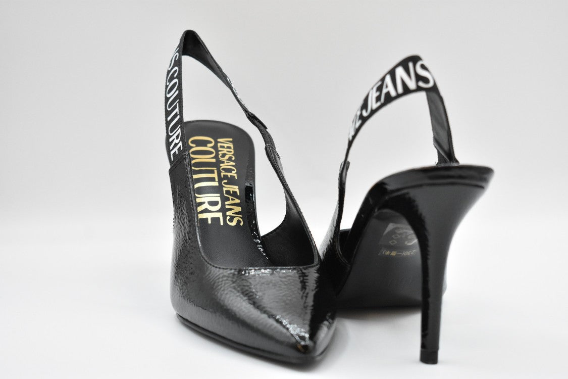 Versace Black Slingback Pumps