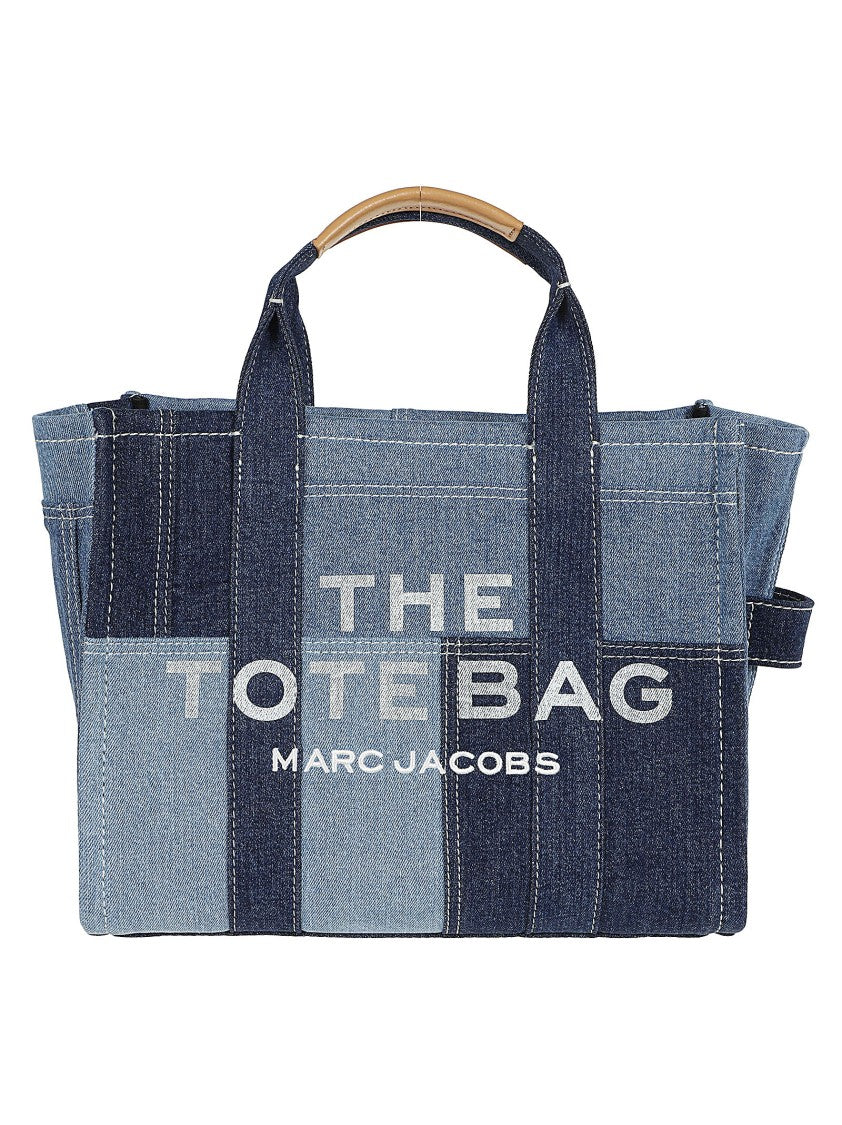 Marc Jacobs Medium Denim Tote Bag With Logo Embroidery