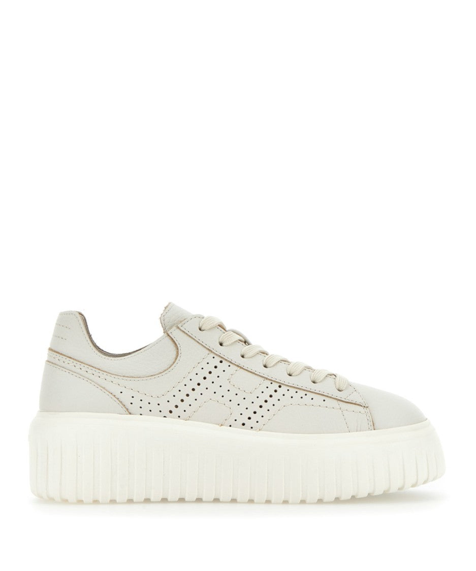 Hogan H-Stripes Nappa Leather Sneakers With Memory Foam Insole