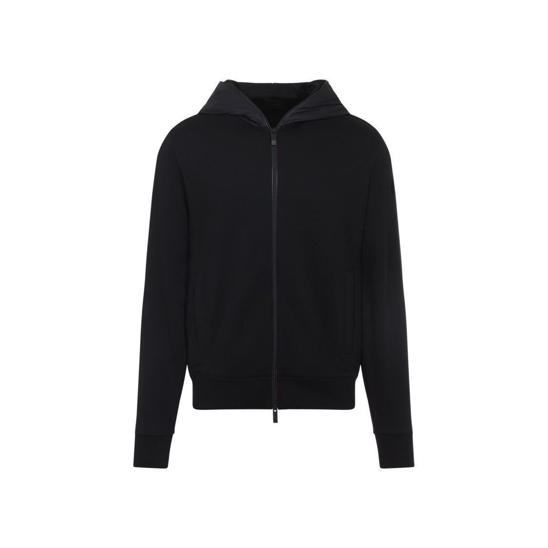 Moncler Black Cotton Zip Up Cardigan