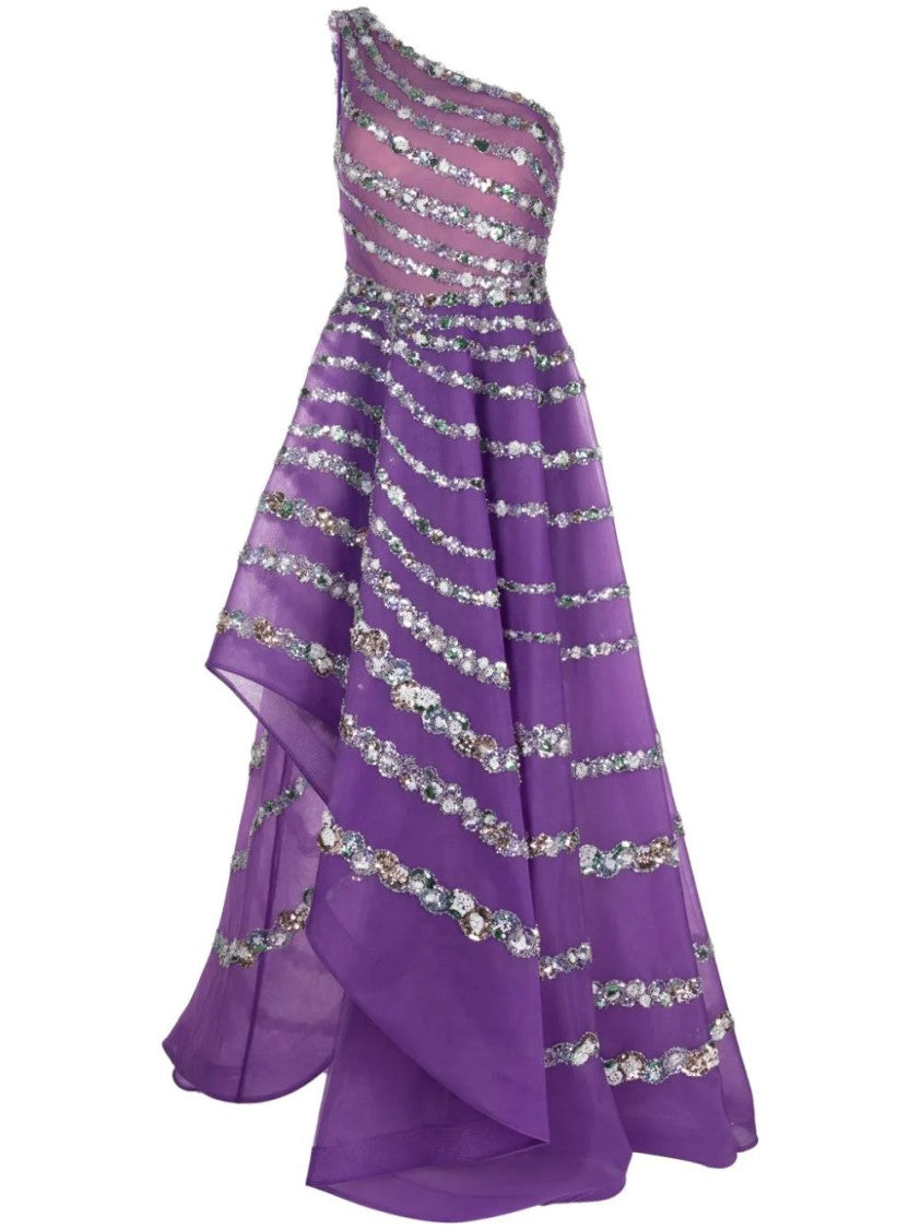 Saiid Kobeisy One Shoulder Asymmetric, Beaded Dress