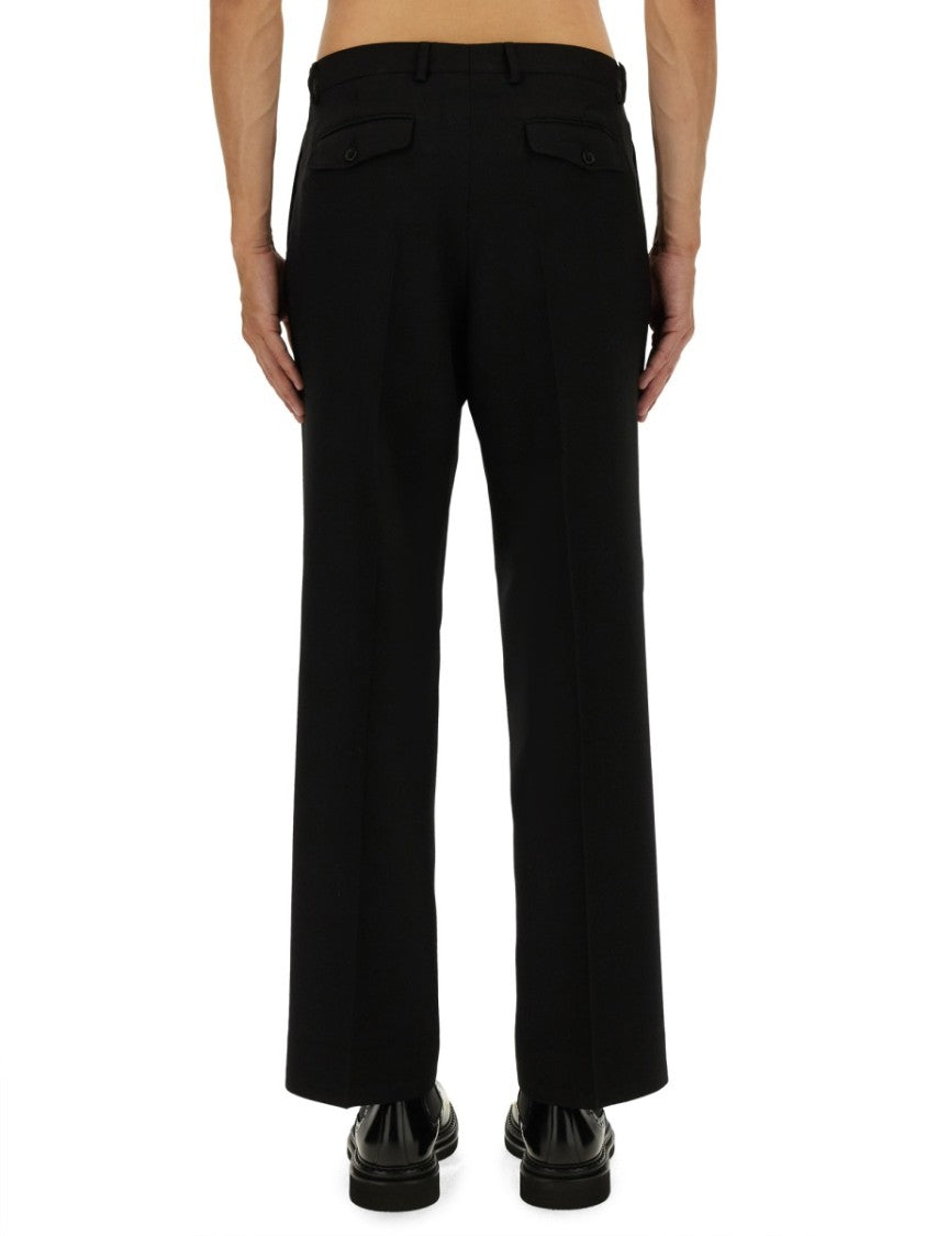 Sunflower Pleated Design Straight-Leg Wool Pants