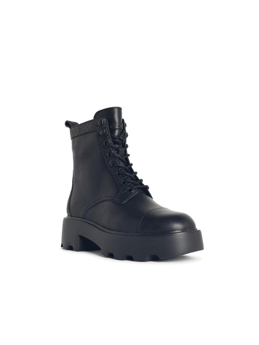 Tory Burch 'T Monogram' Black Leather Ankle Boots