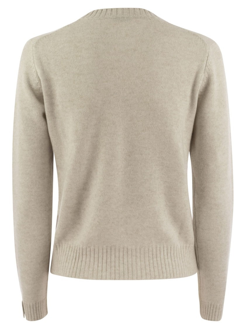 Brunello Cucinelli Cashmere Sweater With Shiny Cuff Details