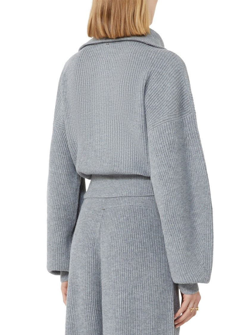 Max Mara Classic Knit Sweater In Rich Brown Hue
