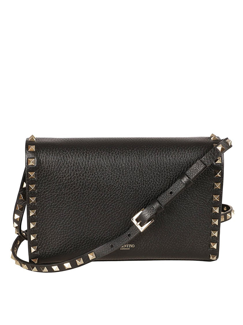 Valentino Garavani Structured Black Calf Leather Bag
