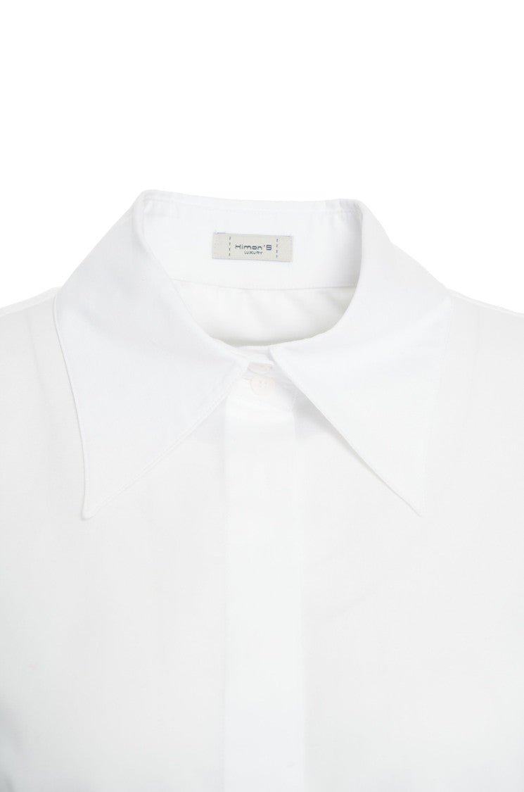 Himon's White Shirt With Kent Collar And Buttoned Cuffs