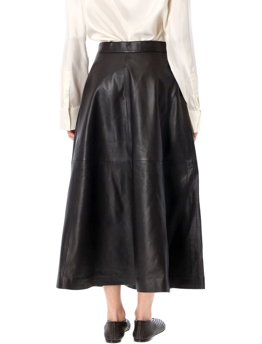Róhe Leather Midi Skirt