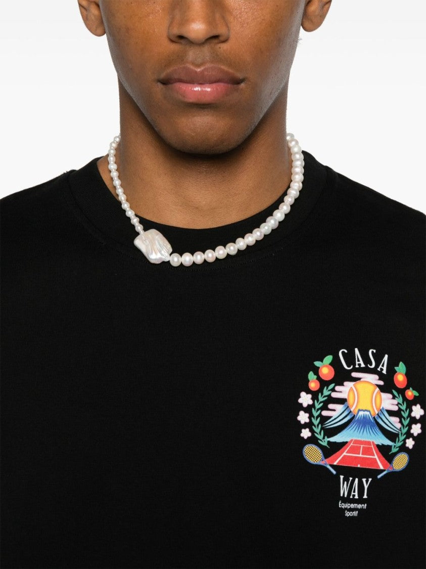 Casablanca Graphic Print Cotton T-Shirt With Design