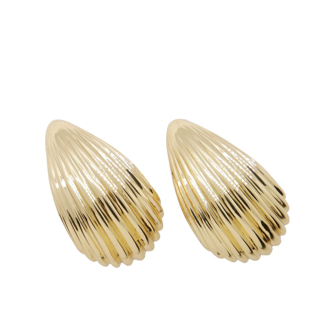 Anine Bing Drop-Shaped Earrings With Ribbed Texture And Polished Finish