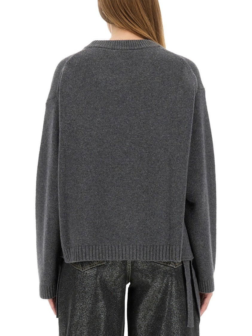 Ganni Relaxed Oversized Shirt With Ribbed Hem