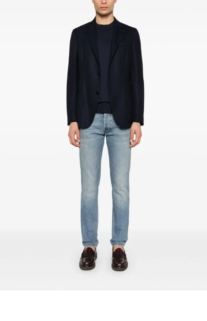 Lardini Ribbed Black Long-Sleeve Sweater