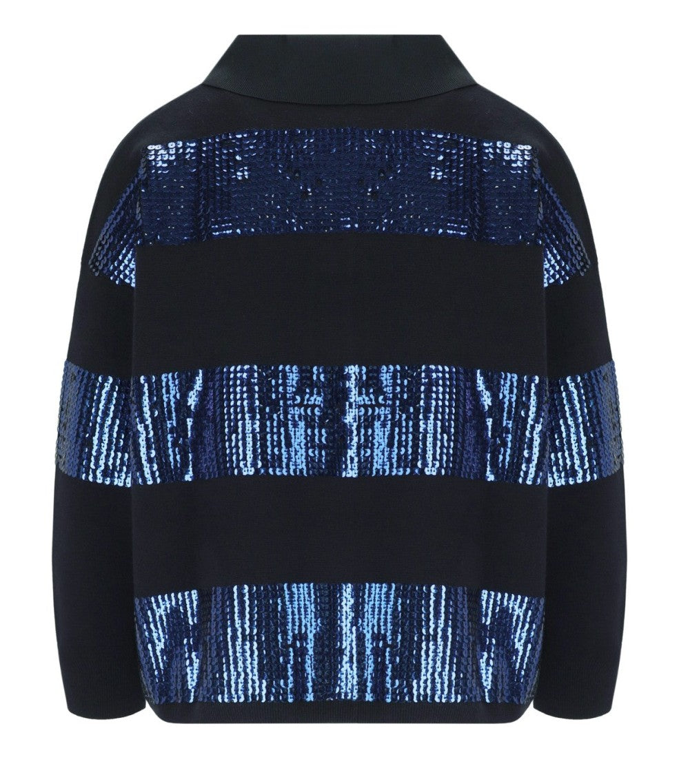 Essentiel Antwerp Illuminati Black Knitted Poloshirt