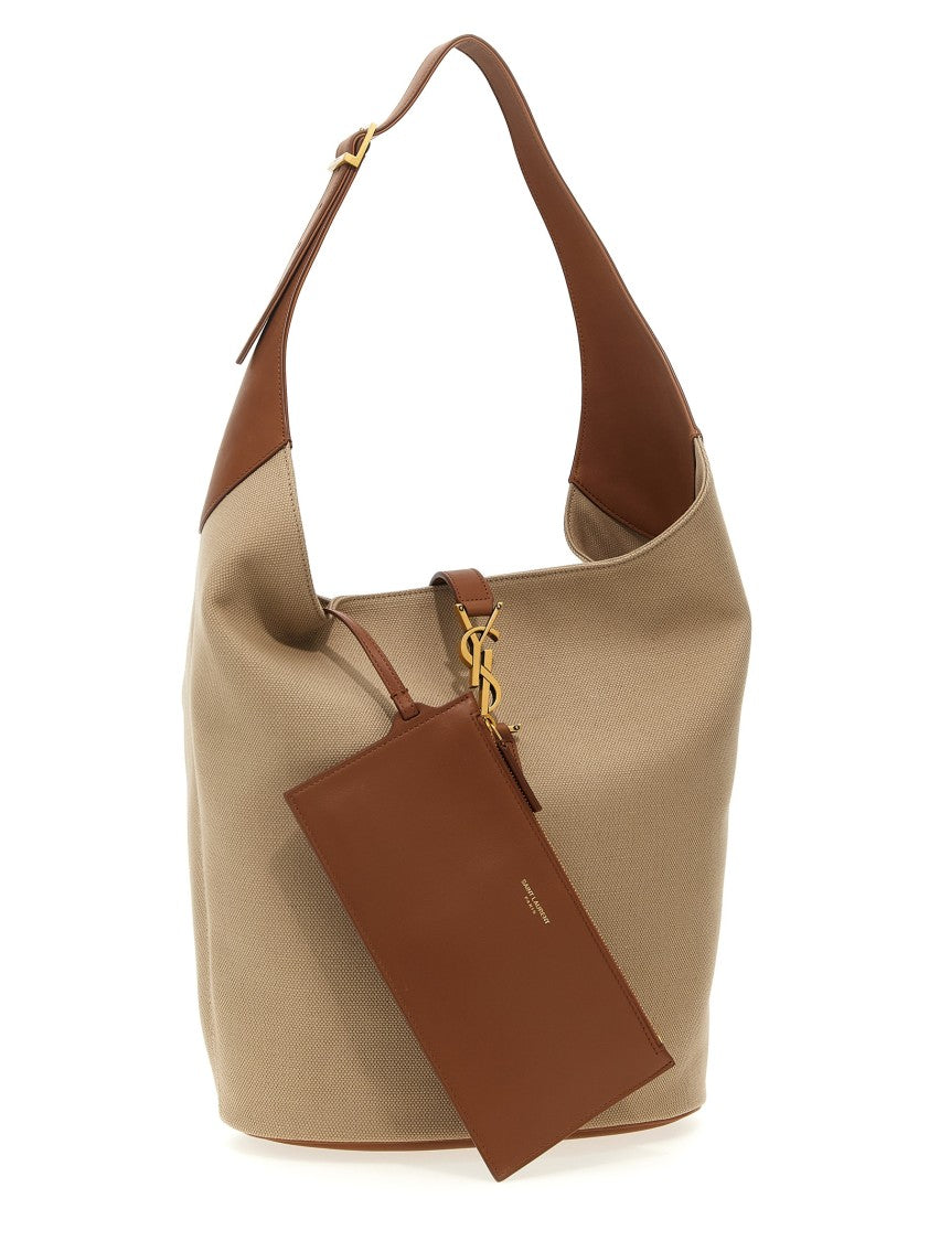 Saint Laurent Bucket-Style Shoulder Bag With Antiques Logo Closure