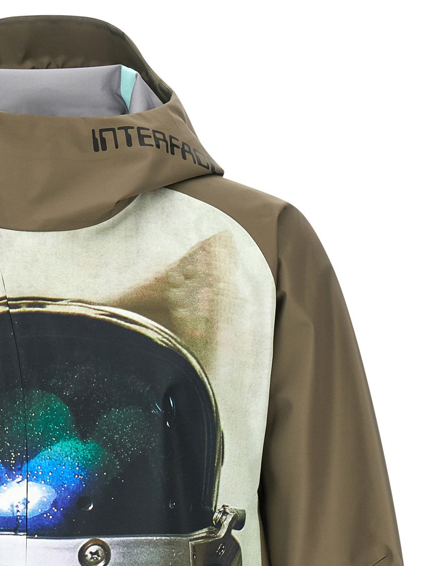 Undercover Water-Repellent Nylon Jacket With Futuristic Artwork