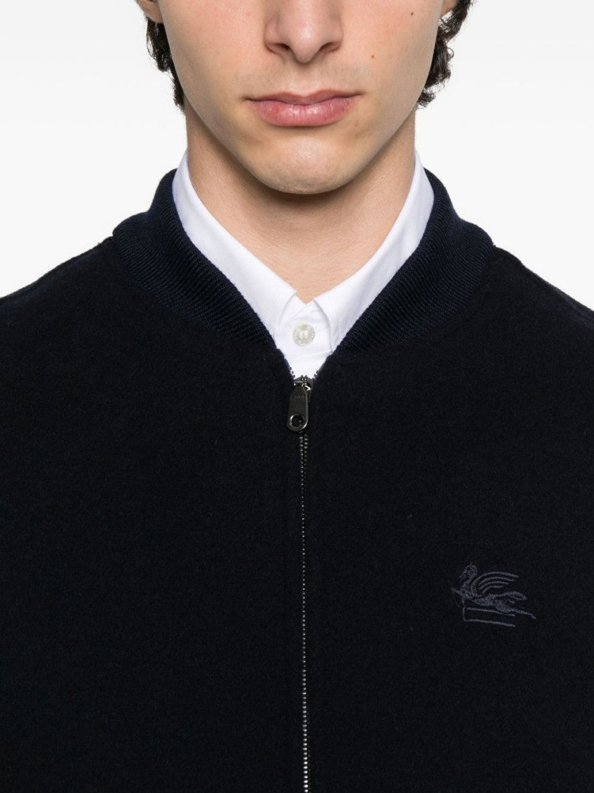 Etro Sophisticated Blue Wool Blend Jacket