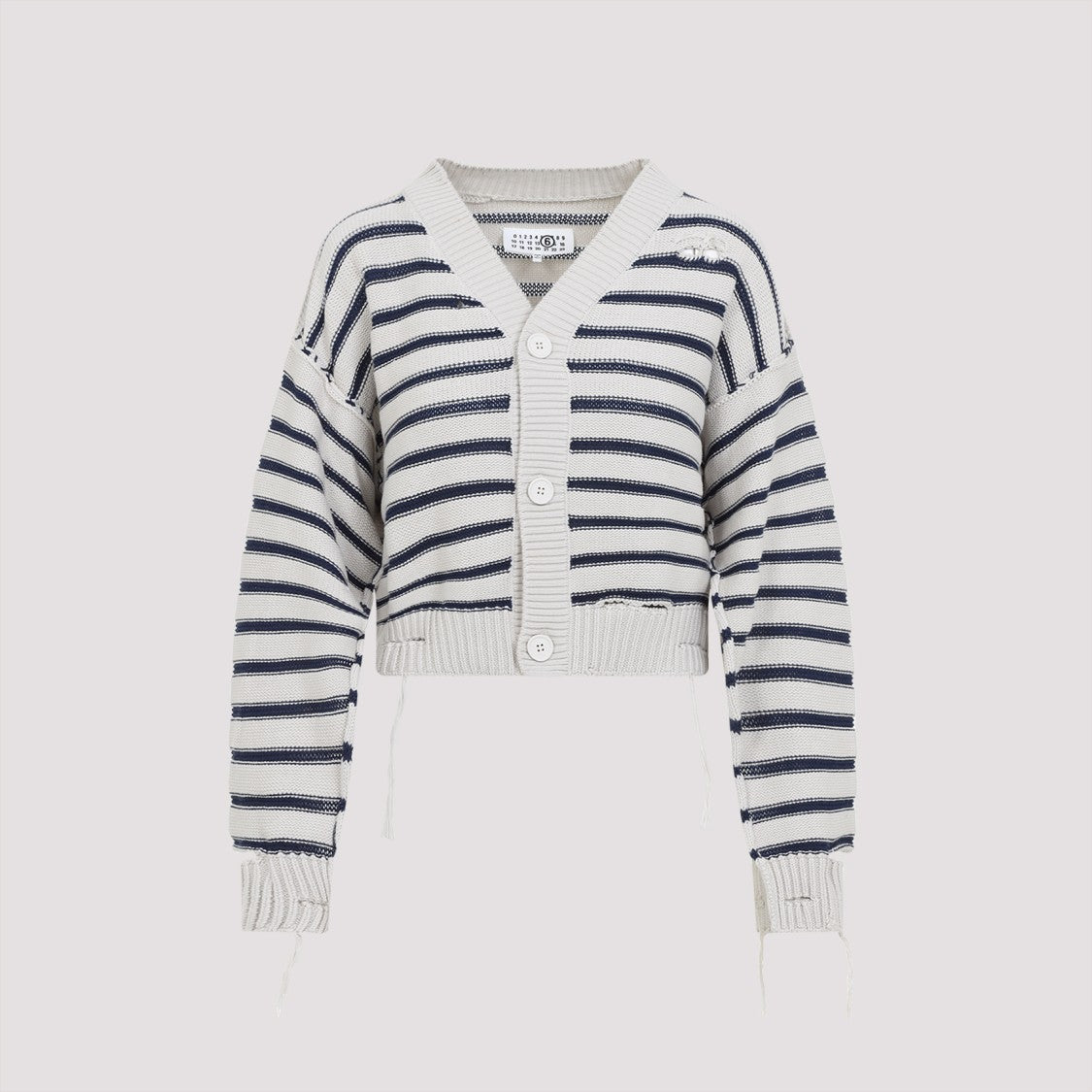 Mm6 By Maison Margiela Chalk White Cotton Cardigan