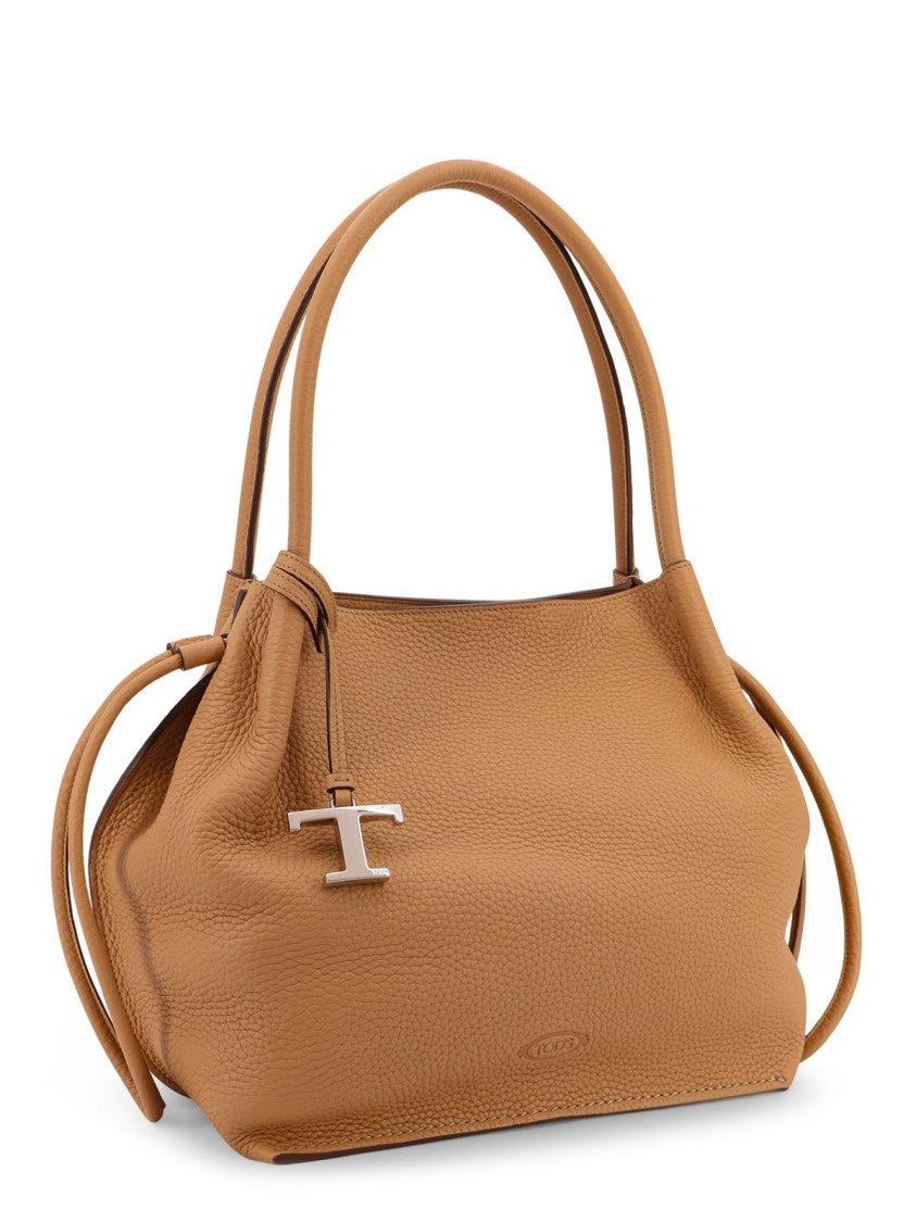Tod's Beige Minimalist Handbag With Structured Silhouette