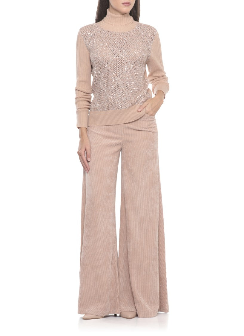 D. Exterior Pink Wool Sweater