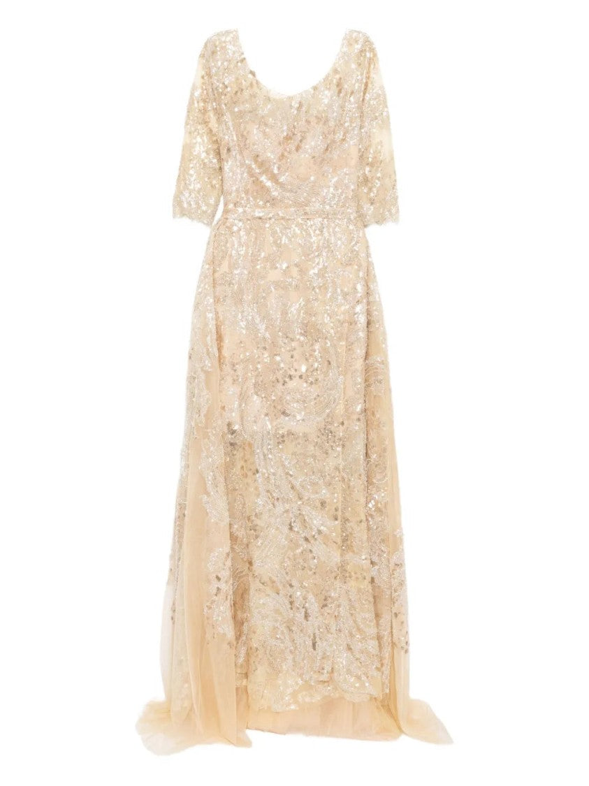 Saiid Kobeisy Embroidered Long Dress With Overskirt