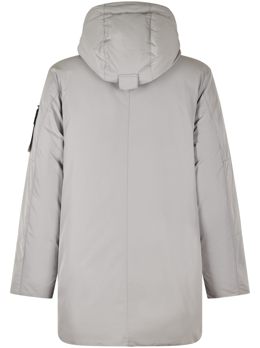 Stone Island Minimalistic Grey Jacket With Hood